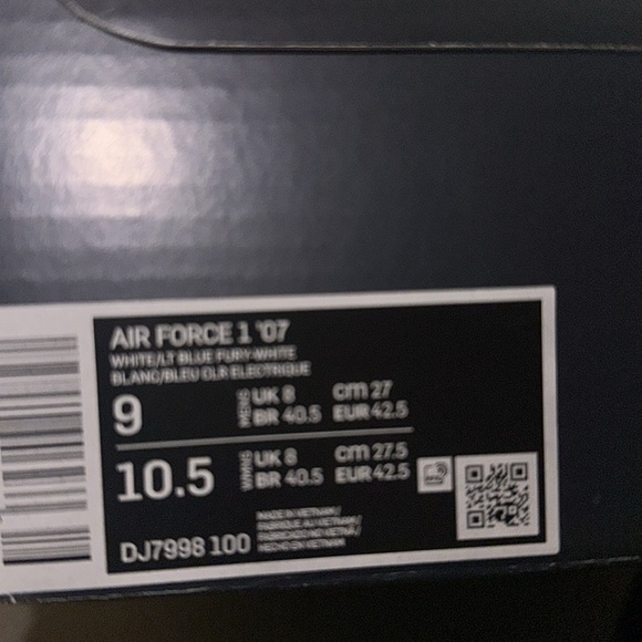 NEW Nike Air Force 1 Low Hare space jams white blue mens 9 - Picture 7 of 7